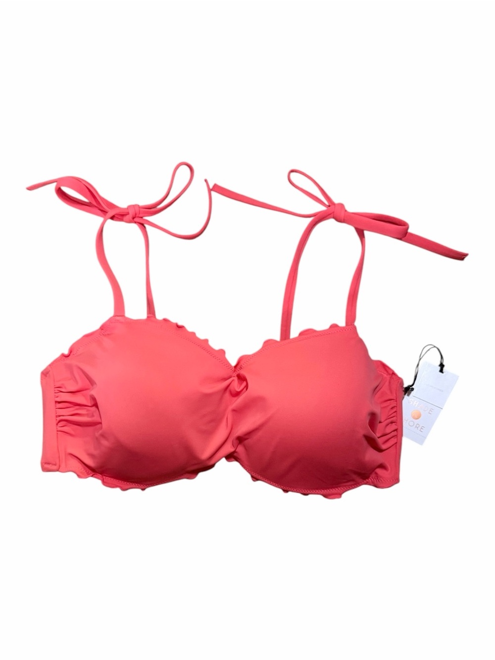 Shade & Shore Tie-Shoulder Padded Bikini Top - Coral